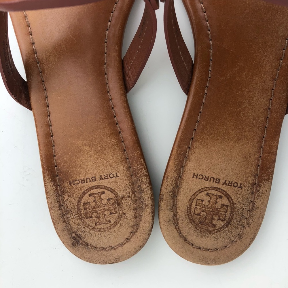 Tory Burch Miller Brown Leather Sandals - Picture 7 of 8